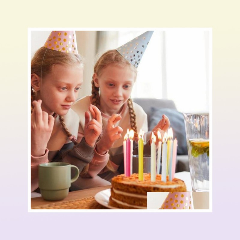 Candles Candles 100Pcs Unscented Taper Candle Colorf Smokeless Paraffin Dripless Hand Poured Wax For Wedding Christmas Spa Drop De1155545