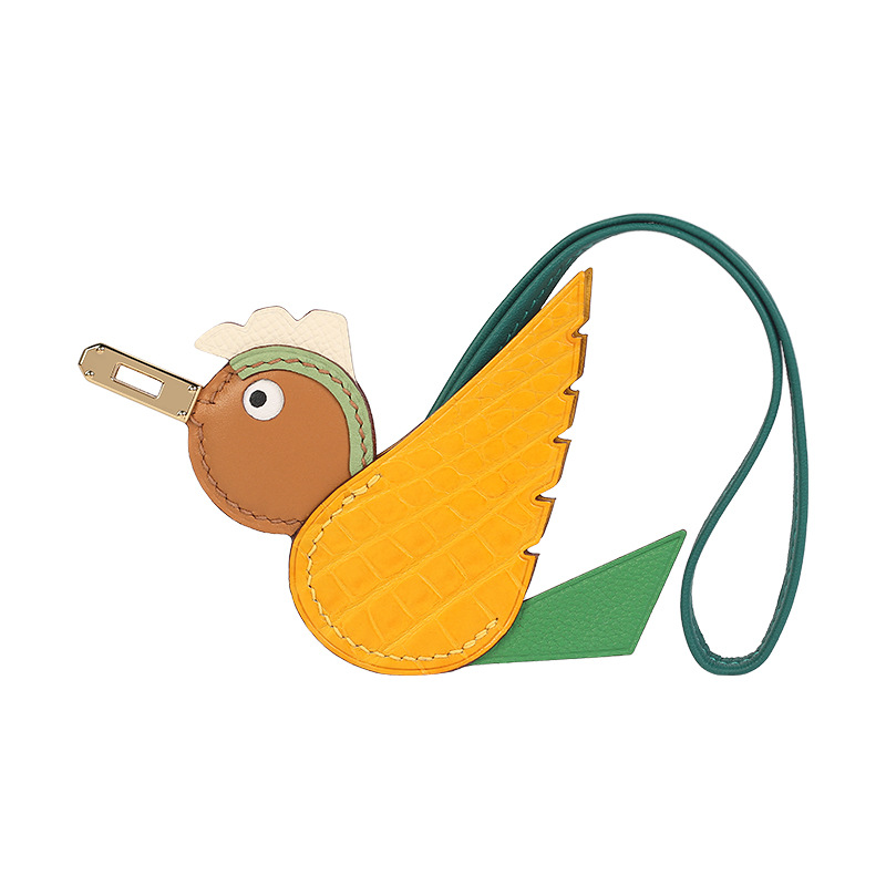 H Home Fashion Genuine Leather Crocodile Leather High end Fashion Bag Pendant Bird