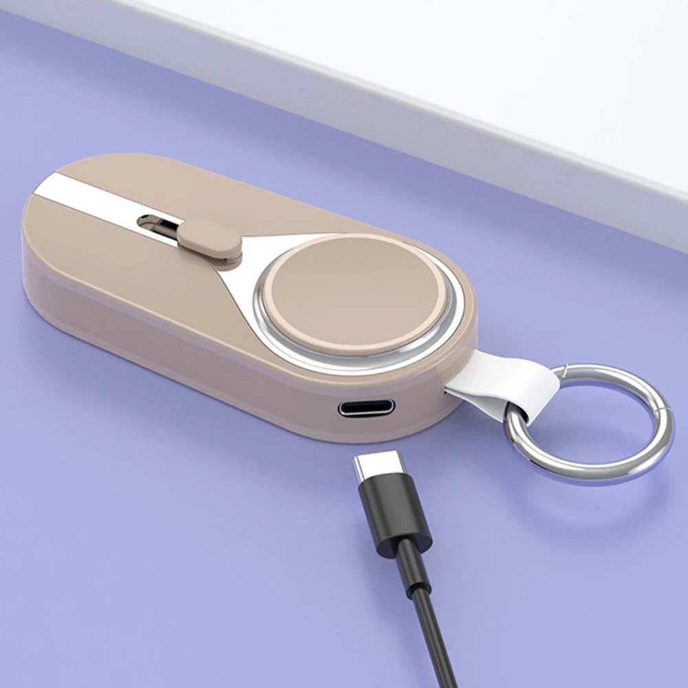 3000mAh Solar Fast Charging Type-C/For IPhone Wireless Charger For Apple Watch Portable External Power Bank Keychain