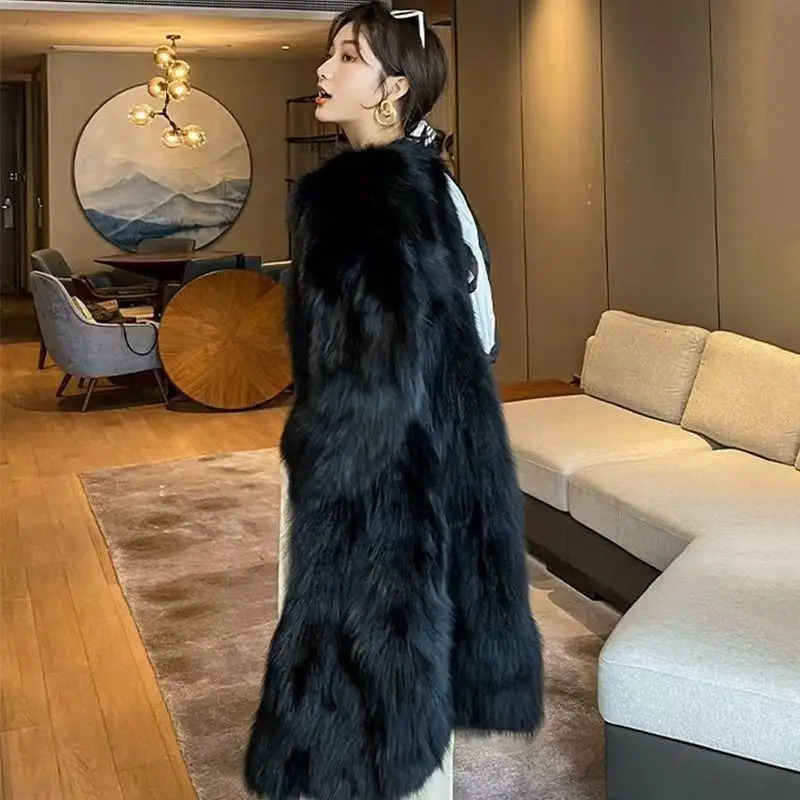 Winter Thick Outwear Coats Genuine Raccoon Fur Womens Jacket Wholesale Overcoat JZ292 240105
