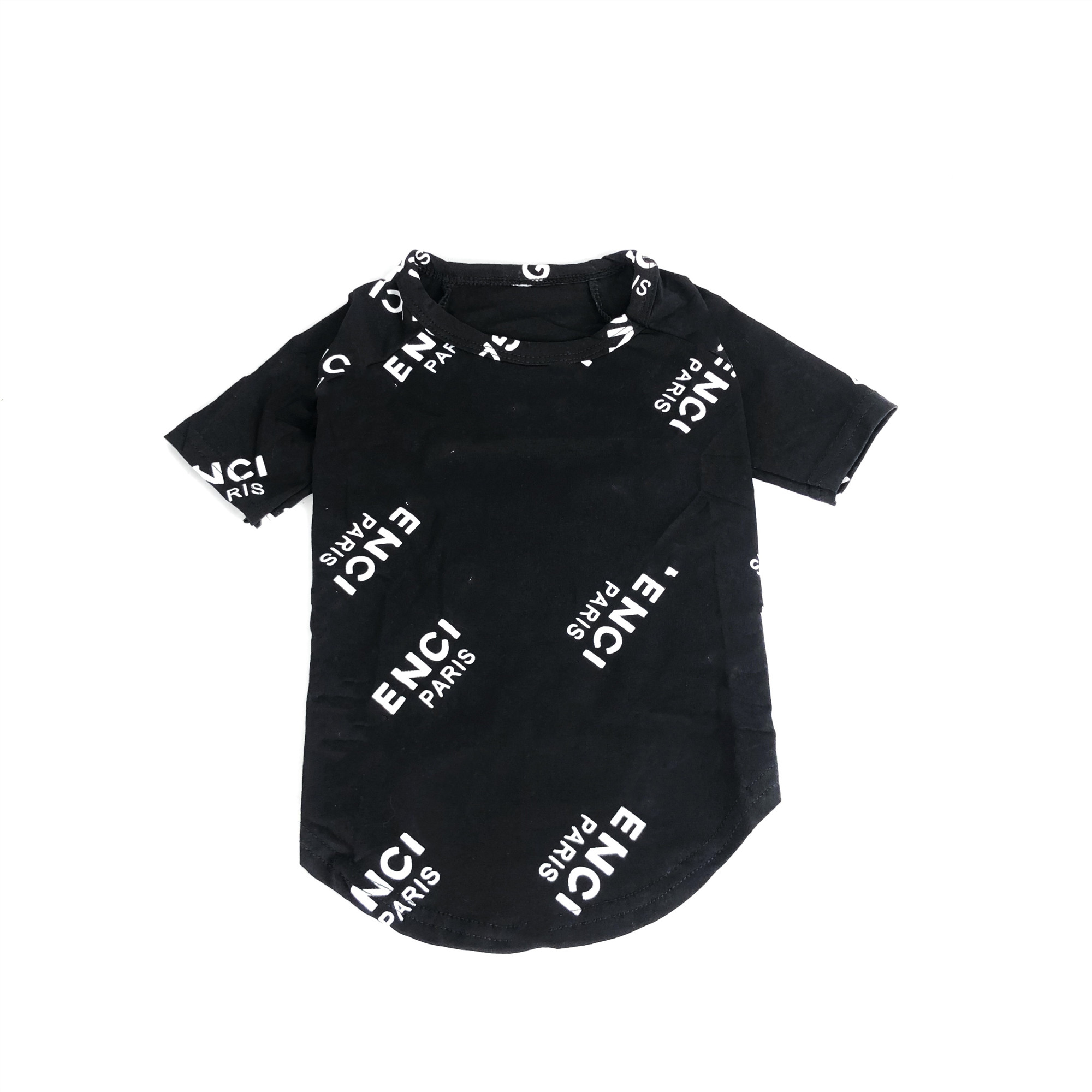 Luxury designer dog black short sleeve summer breathable vest letter logo printed cat T-shirt Schnauzer pet cute clothing
