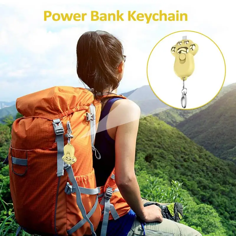 Mini Keychain Portable Charger 1500mAh Key Ring Battery Pack Power Bank Travel Keychain Compact Charger For Smartphones Hot Sale