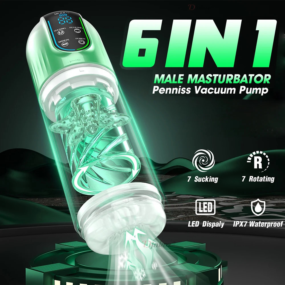Automatic Male Masturbator Cup LED Display Sucking Vibration Blowjob Real Vagina Pocket Adults Sex Machines Toys For Men Man 240105