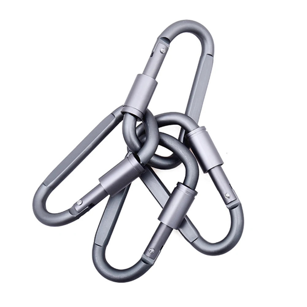 6x Aluminum Alloy Backpack Carabiner Keychain Outdoor Camping Hiking D-ring Snap Clip Lock Buckle Hook Water Bottle Kettle Hook 240104