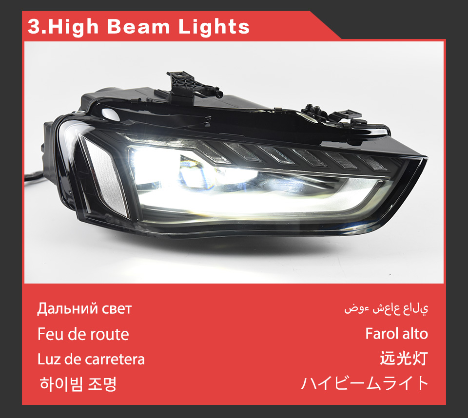 Car Light for Audi A4 RS4 B9 LED Daytime Running 2013-2016 Dynamic Turn Signal Dual Beam Lamp Automotive Accessories