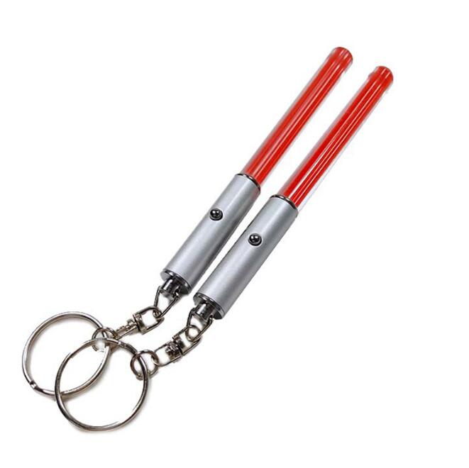 Durable Keychain Glow Pen Flash Torch Magic Wand Stick Lightsaber LED Light Keychain Glowing Cheering Sticks