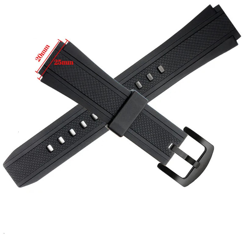 EF552 Black Silicone Rubber Sports Watch Strap For Casio Watchbands EF552D Men Bracelet Stainless Clasp 2520mm 240104