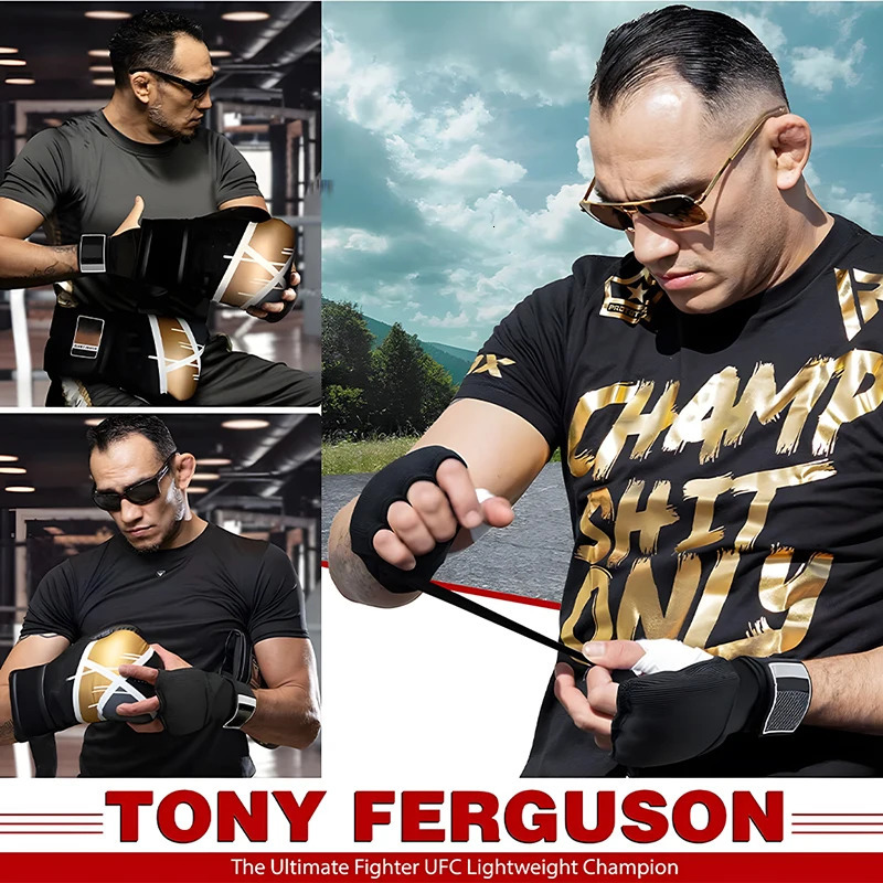 Boxing Hand Wrap Inner Gloves Half Finger Gel Boxing Glove for Muay Thai MMA Kickboxing Martial Arts Punching Speed Bag Training 240104