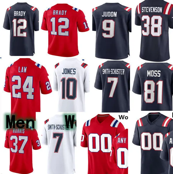 Football Jersey Tom Brady Rob Gronkowski Mac Jones Bailey Zappe Rhamondre Stevenson Matthew Judon Ezekiel Elliott Demario Douglas JuJu SmithSchuster Kyle Dugger