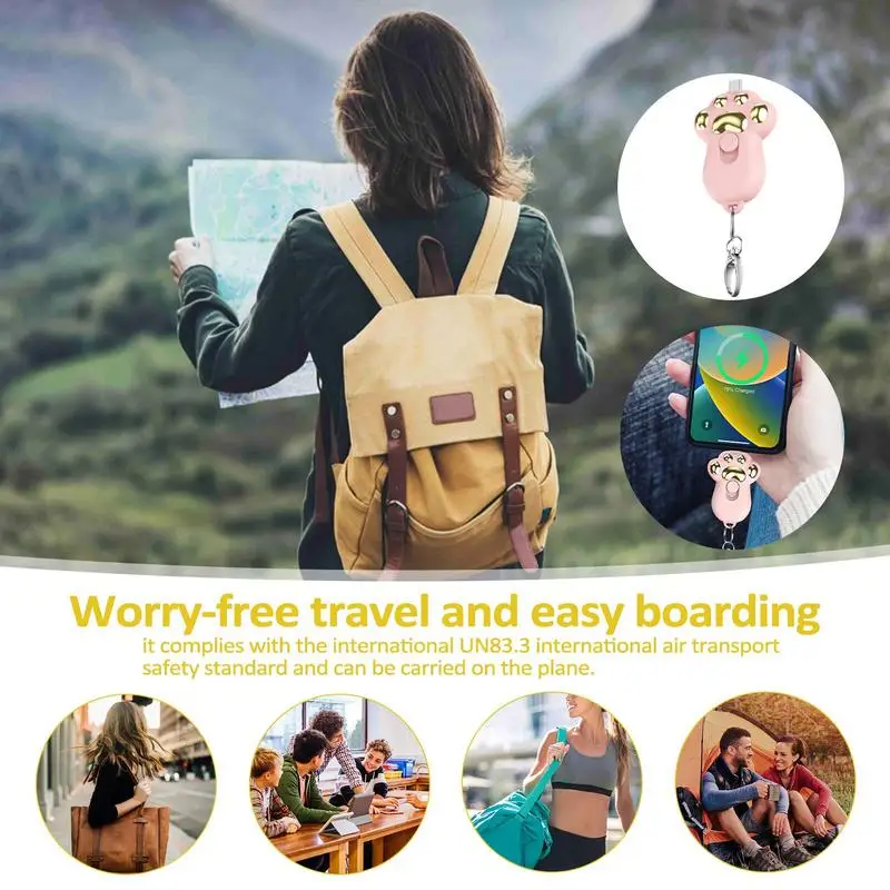 Mini Keychain Portable Charger 1500mAh Key Ring Battery Pack Power Bank Travel Keychain Compact Charger For Smartphones Hot Sale