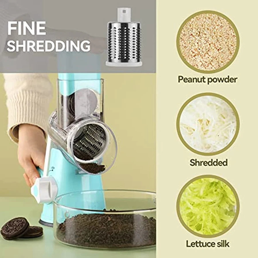 Manual Rotary Vegetable Cutter Cheese Grater Food Fruit Potato Peeler Carrot Shredder Slicer Cutting Chopper Kitchen Tools 240105