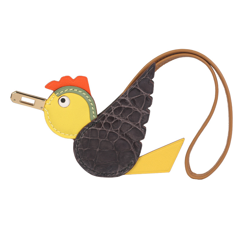 H Home Fashion Genuine Leather Crocodile Leather High end Fashion Bag Pendant Bird
