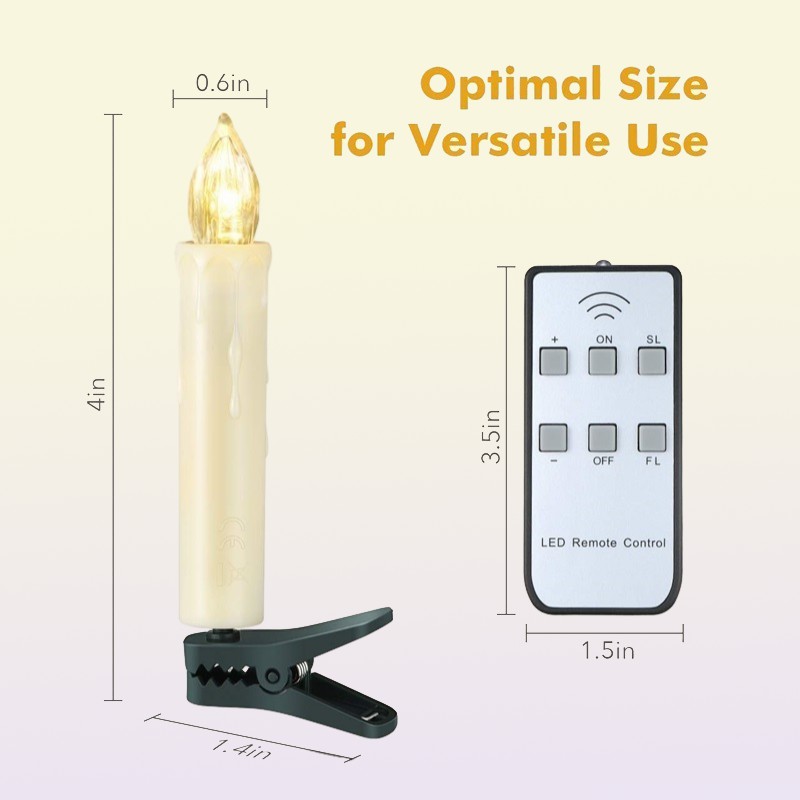New Years LED Candles Flameless Remote Taper Candles Led Light for Home Dinner Party Christmas Tree Decoration Lamp Y2001091208133