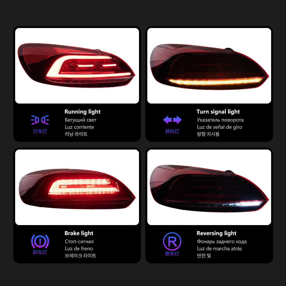 Auto Rear Lamp For VW Scirocco Tail light 2009-2014 Full LED Styling LED Running Lights Sequential Signal Taillight