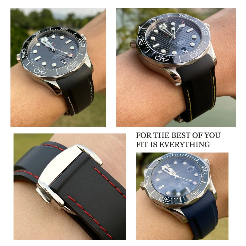 19mm 20mm 21mm 22mm Rubber SilICONe Watch Bands For 300 Strap Watchband Moon 240104