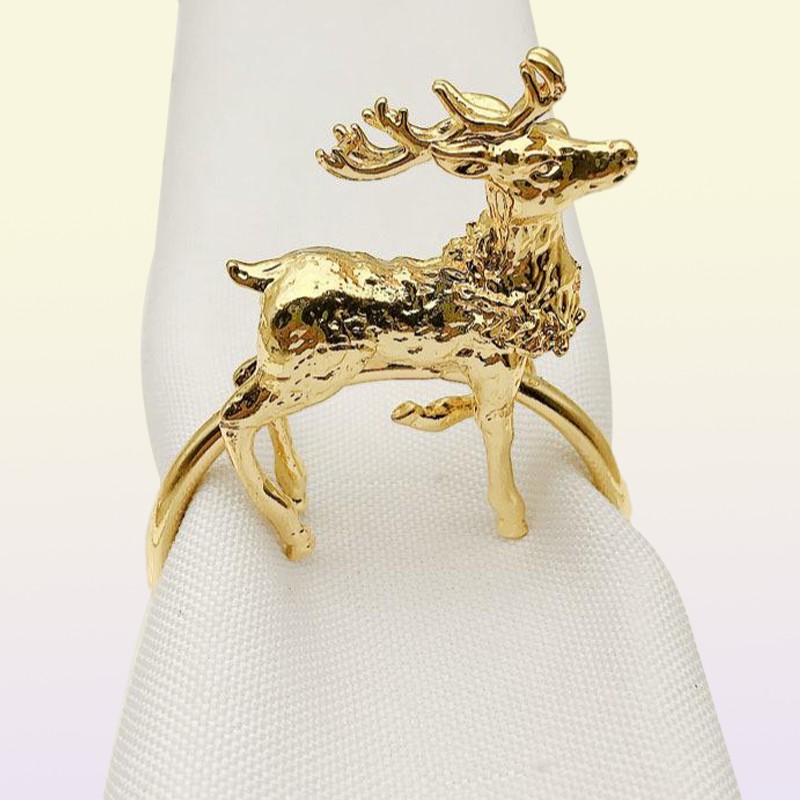 12 PCS new el Christmas small deer napkin ring napkin ring metal towel whole17697764