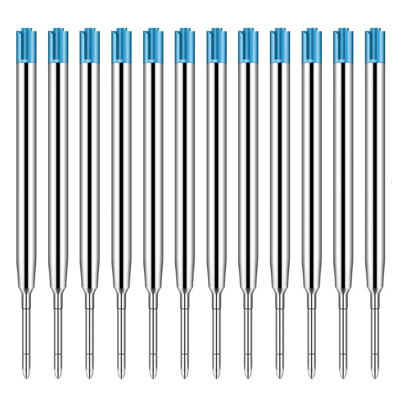 1020pcs 9.9cm Metal Ballpoint Pen Refills Blue Black Ink Rods 1.0mm Medium Point Roller Ball Pens Refill 240105