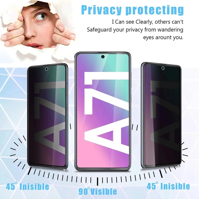 Full Cover Privacy Anti Spy Tempered Glass Screen Protector For Samsung S23 FE S24 Plus Ultra A15 A35 A55 A05 A05S A14 A24 A34 A54 A04 A13 A23 A33 A53