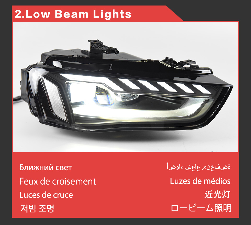 Car Light for Audi A4 RS4 B9 LED Daytime Running 2013-2016 Dynamic Turn Signal Dual Beam Lamp Automotive Accessories