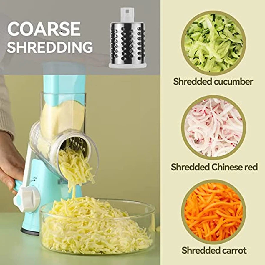 Manual Rotary Vegetable Cutter Cheese Grater Food Fruit Potato Peeler Carrot Shredder Slicer Cutting Chopper Kitchen Tools 240105