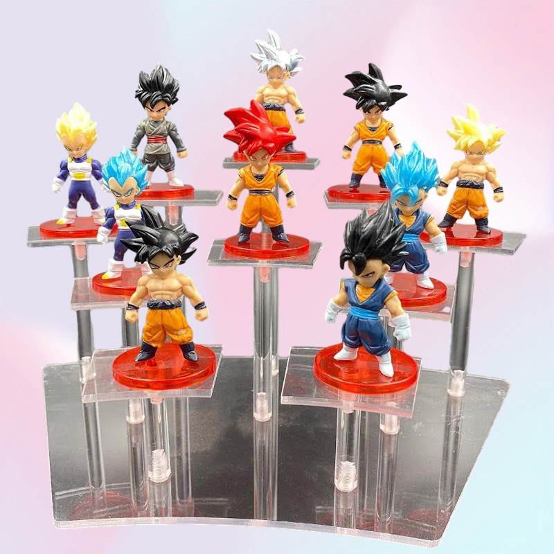 Storage Bottles Anime Action Mini Figures Acrylic Display Rack Cupcake Dessert Earring Jewelry Stand Holder Model Toy Perfume Shel