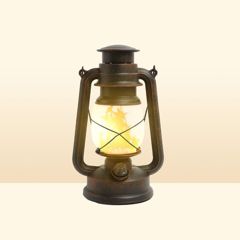 Portable Lanterns Remote Control Vintage Camping Lantern LED Candle Flame Tent Light Battery Operated Kerosene Lamp Table Night