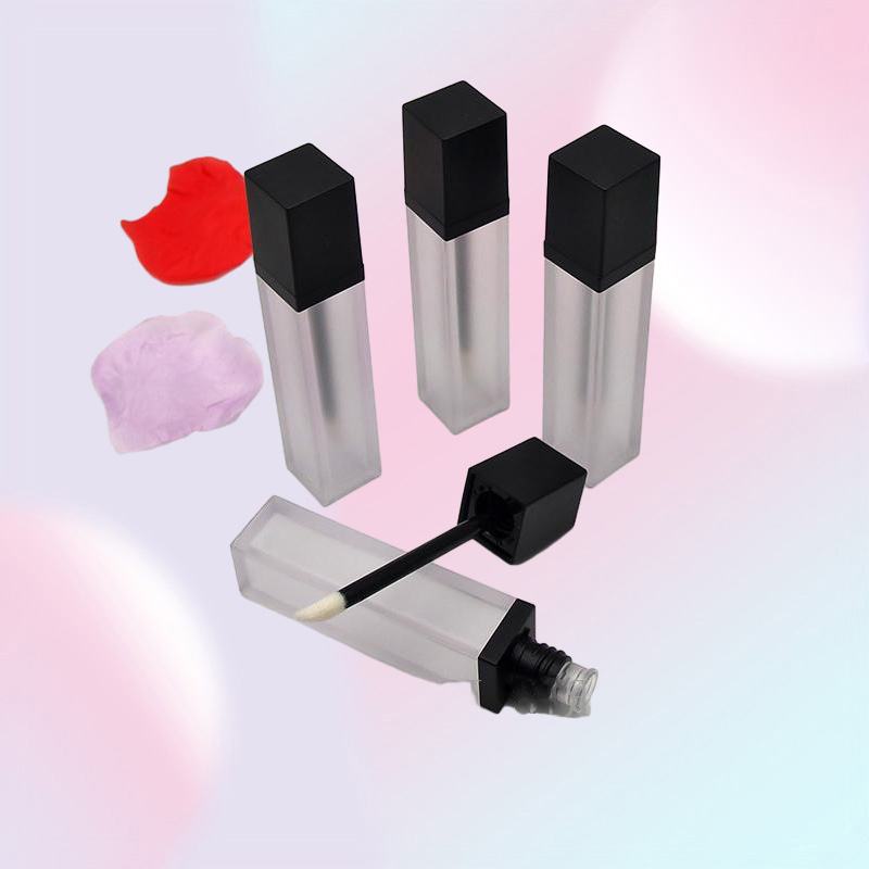Storage Bottles Jars 7ml Frosted Lip Gloss Bottle With Black Cap Empty Square Tube Portable DIY Lipgloss Packing Container 105020933