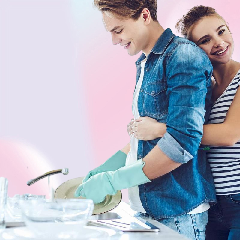 Disposable Gloves Magic Silicone Dishwashing Scrubber Dish Washing Sponge Rubber Scrub Kitchen Cleaning 1 Pair1095912