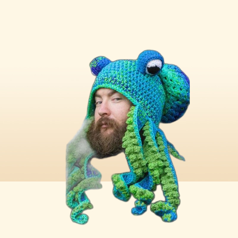 Cycling Caps Crochet Octopus Hat Unique Soft Beanies A Very Good Birthday Christmas Gft For Halloween Costume Cosplay