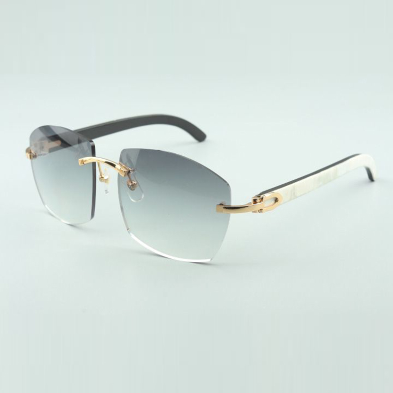 Hot new sunglasses A4189706 natural wild white and black hybrid buffalo horn temples Factory direct top quality fashion unisex glasses.