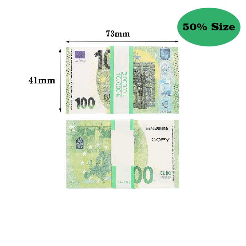 50% Size Wholesale Top Quality Billet Euro Copy 10 20 50 100 Party Math Fake Banknotes Notes Faux Euros Play Collection Gifts Realistic Double Sided S