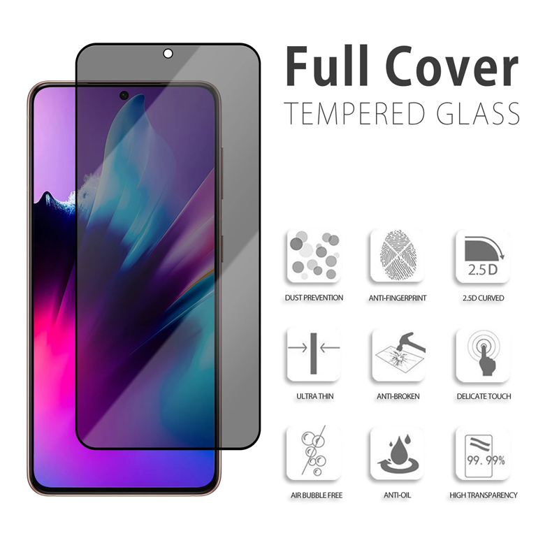 Full Cover Privacy Anti Spy Tempered Glass Screen Protector For Samsung S23 FE S24 Plus Ultra A15 A35 A55 A05 A05S A14 A24 A34 A54 A04 A13 A23 A33 A53
