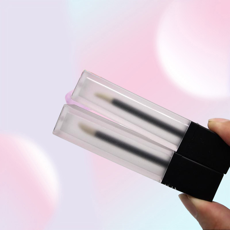Storage Bottles Jars 7ml Frosted Lip Gloss Bottle With Black Cap Empty Square Tube Portable DIY Lipgloss Packing Container 105020933