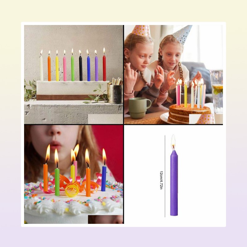 Candles Candles 100Pcs Unscented Taper Candle Colorf Smokeless Paraffin Dripless Hand Poured Wax For Wedding Christmas Spa Drop De1155545