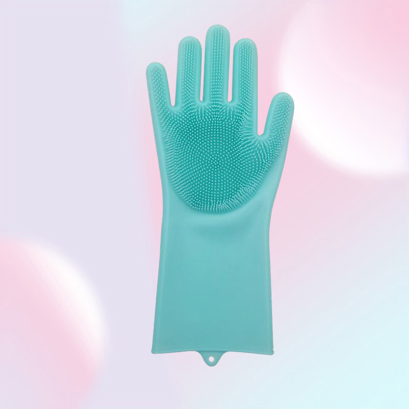 Disposable Gloves Magic Silicone Dishwashing Scrubber Dish Washing Sponge Rubber Scrub Kitchen Cleaning 1 Pair1095912