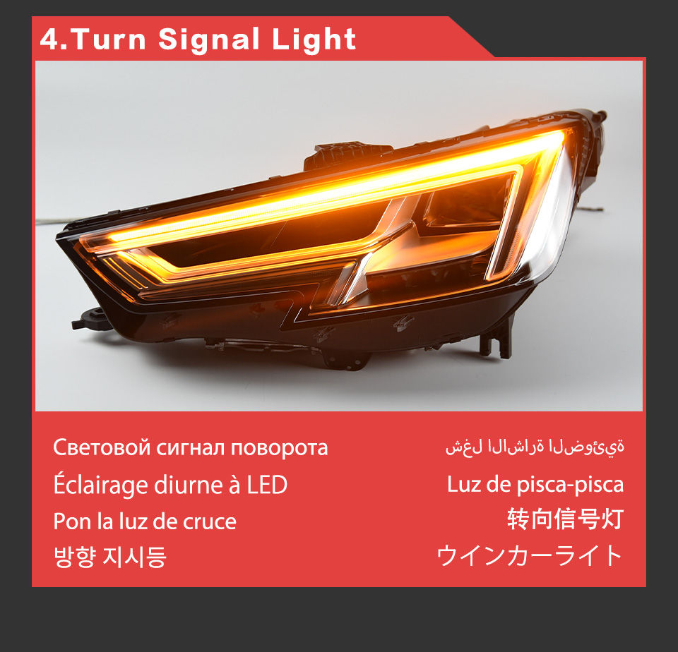 Car Light for Audi A4 B9 LED Daytime Running Headlight 2017-2021 Turn Signal High Beam Head Lamp Automotive Accessories