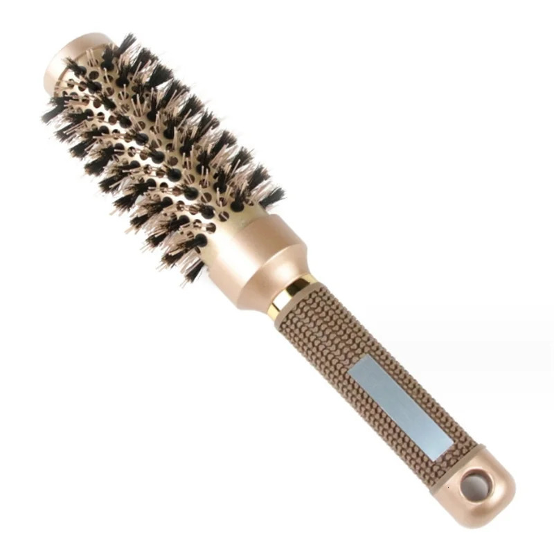 Professional 4pcsset Gold Round Hair Comb Hairdressing Curling Brushes Barrel For Blow Dry Salon Styling Tools