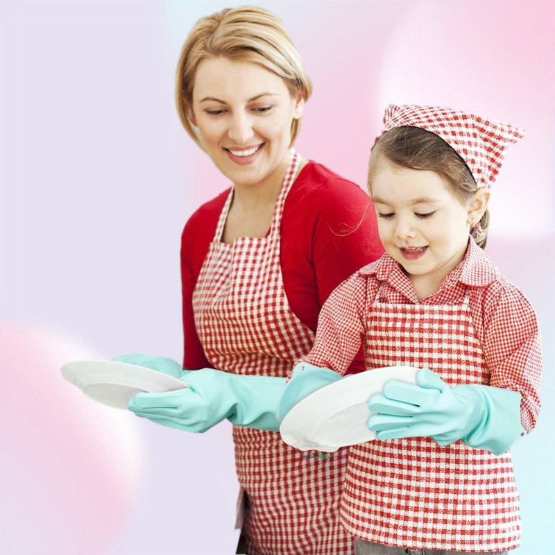 Disposable Gloves Magic Silicone Dishwashing Scrubber Dish Washing Sponge Rubber Scrub Kitchen Cleaning 1 Pair1095912