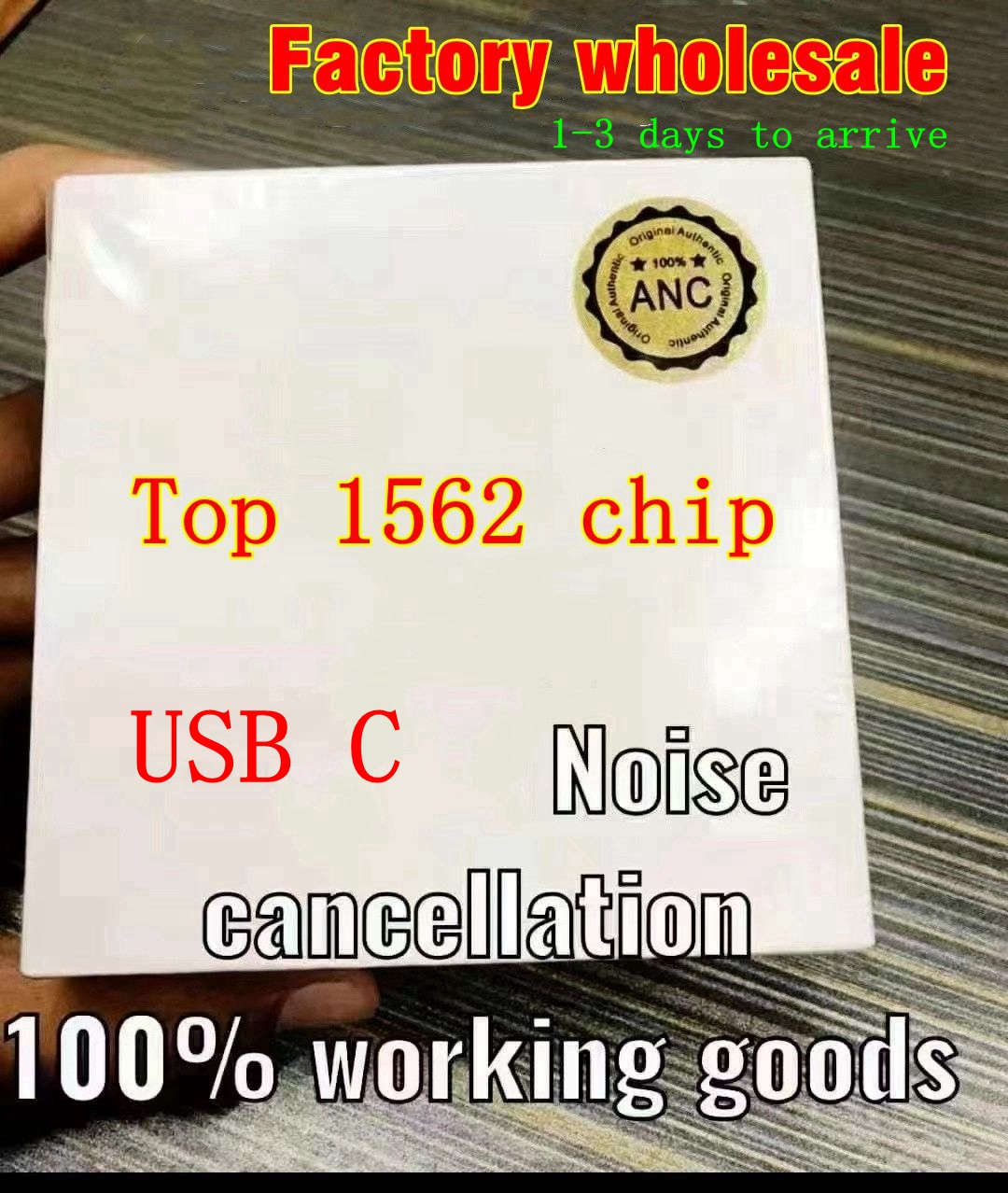 New Factory wholesale Noise cancelling TWS USB C PRO 2 Wireless Earphone earphones ANC Top Chip Wireless Charging gaming Bluetooth Headphones In-Ear D