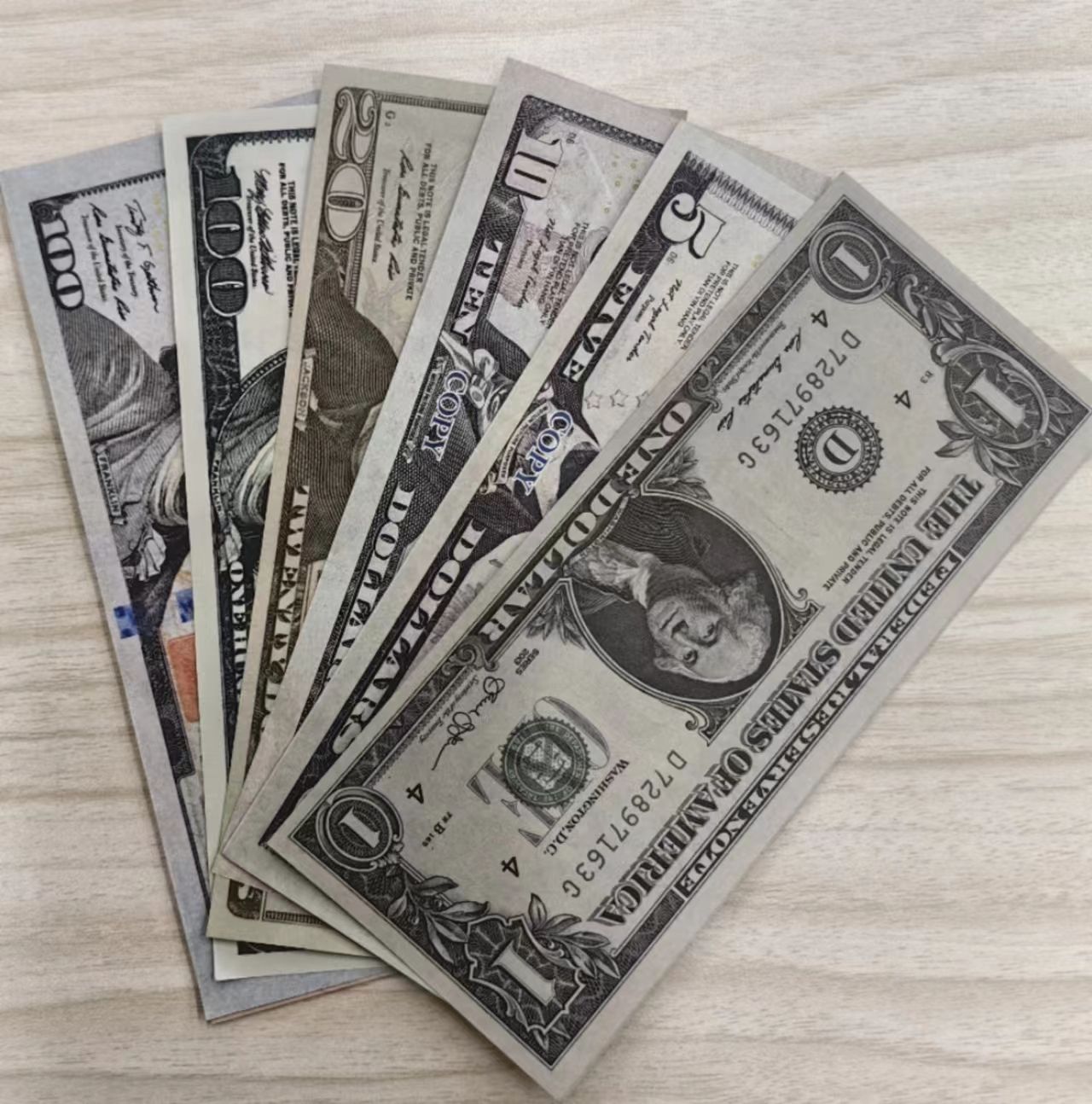 Copy Money Actual 1:2 Size Foreign Coins US Dollars Currency Banknotes Real Collection Tokens Chip Props British Bnsil