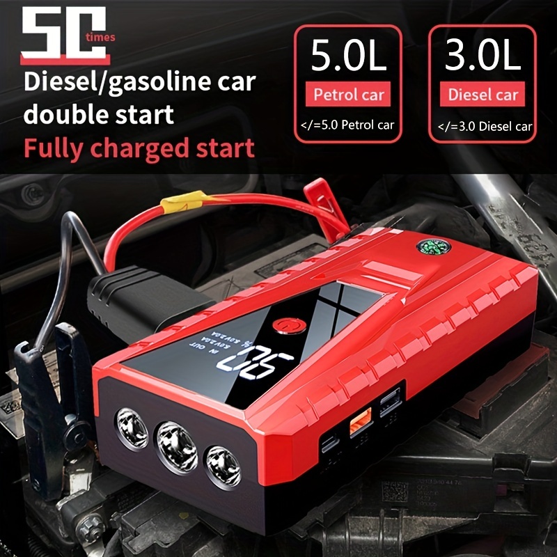 26000mAh Car Jump Starter Power Bank 2000A Starting Device, Diesel Petrol Charger For Car Battery Booster Device