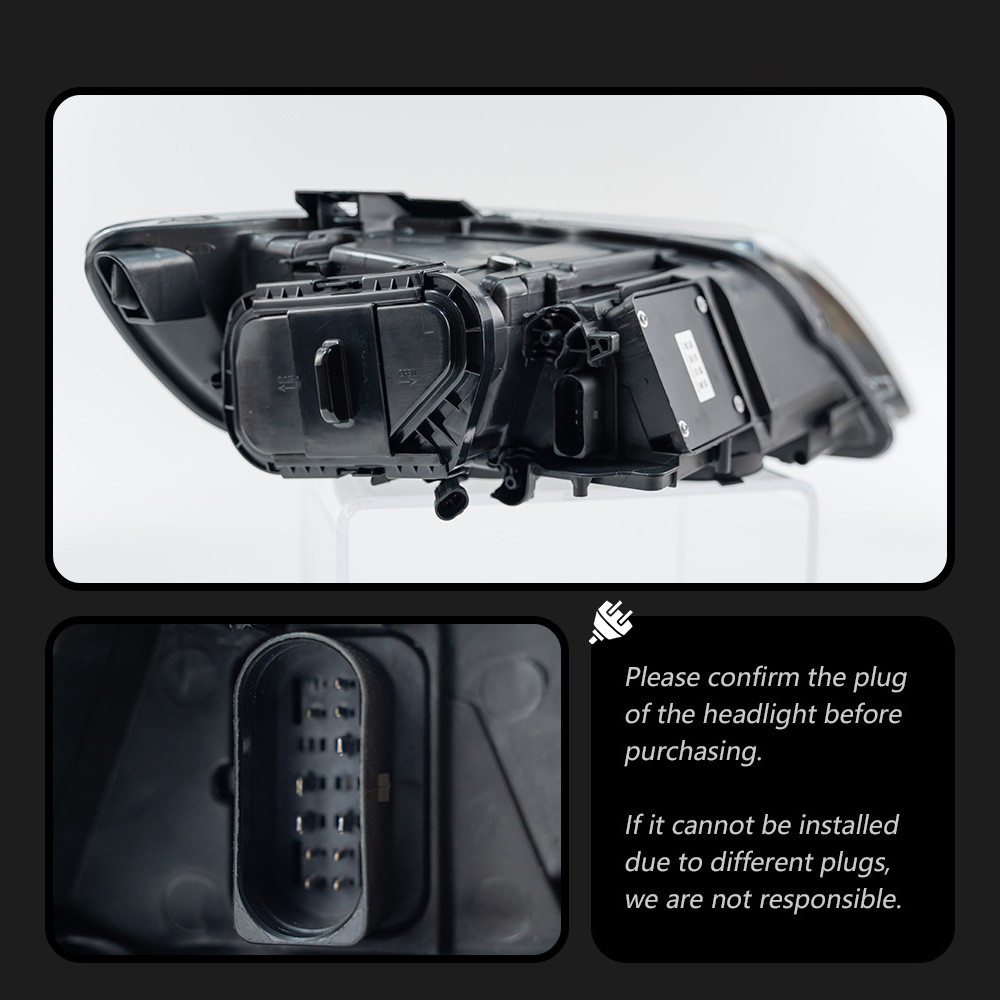 LED Turn Signal Head Light for Audi Q7 Car Headlight 2006-2015 Daytime Running High Beam Lamp Lens