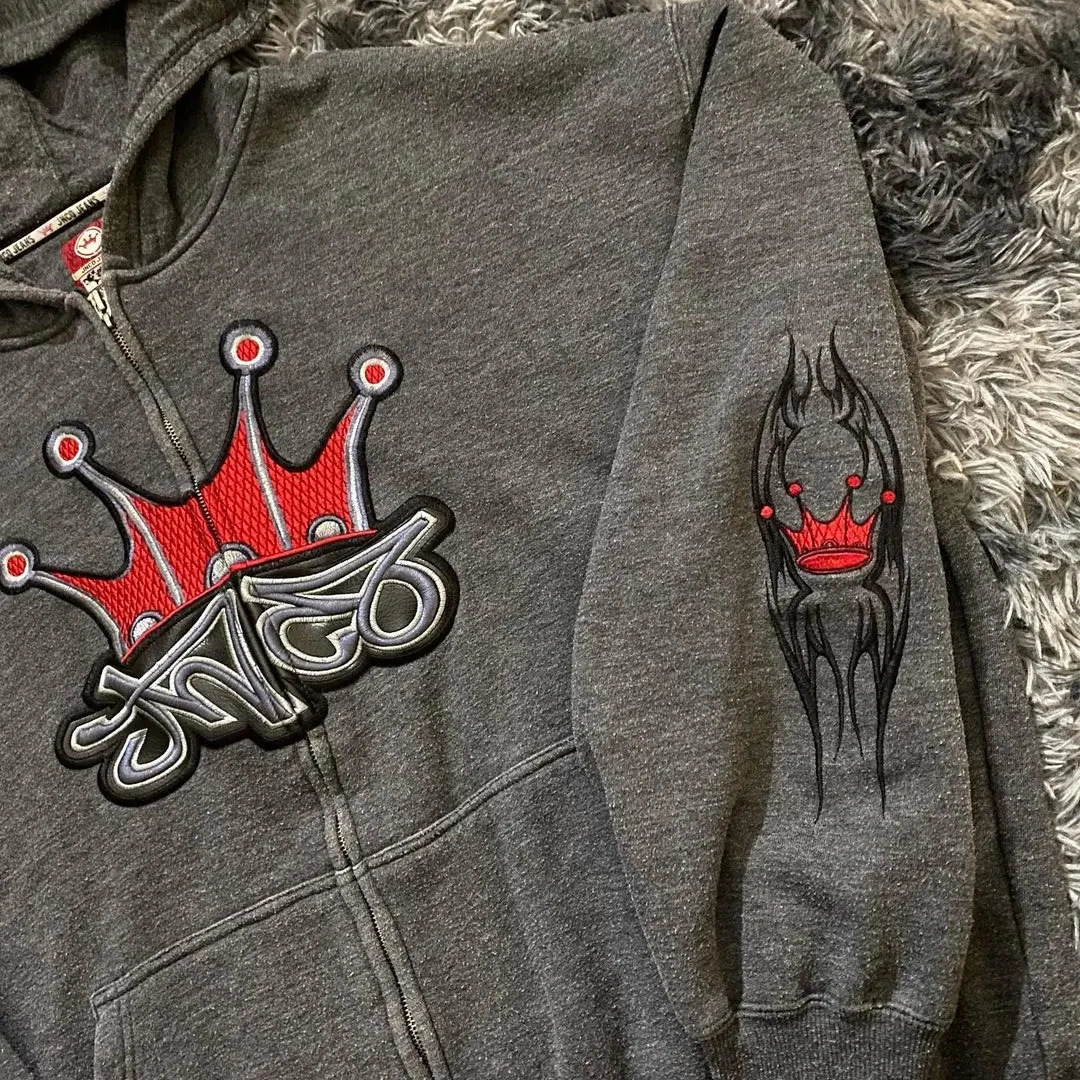 JNCO Hoodie Embroidered Pattern Zipper Pullover Men Women Streetwear Casual Sweatshirt Fashion Retro Hip Hop Rock Gothic Jacket 240105