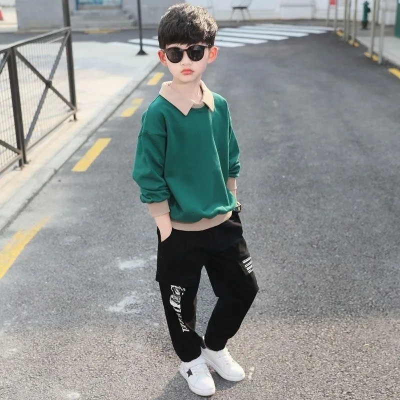 Teen 6 8 10 12 14 Years Boys Clothing Sets Spring Autumn Fashion Hoodie Pants Sports Children's Clothes Kids Tracksuit 240103