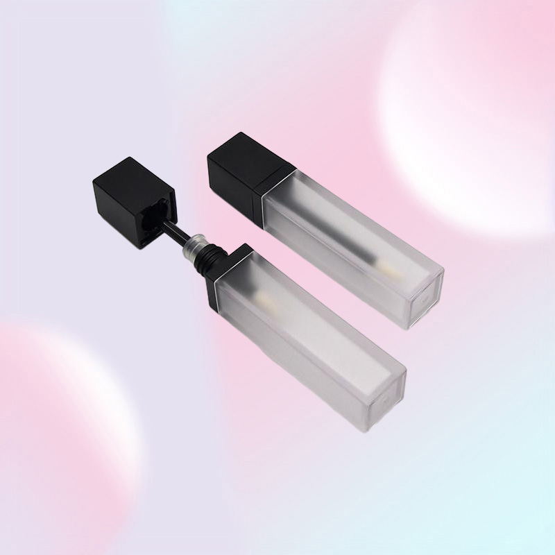 Storage Bottles Jars 7ml Frosted Lip Gloss Bottle With Black Cap Empty Square Tube Portable DIY Lipgloss Packing Container 105020933