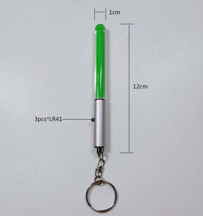 Durable Keychain Glow Pen Flash Torch Magic Wand Stick Lightsaber LED Light Keychain Glowing Cheering Sticks
