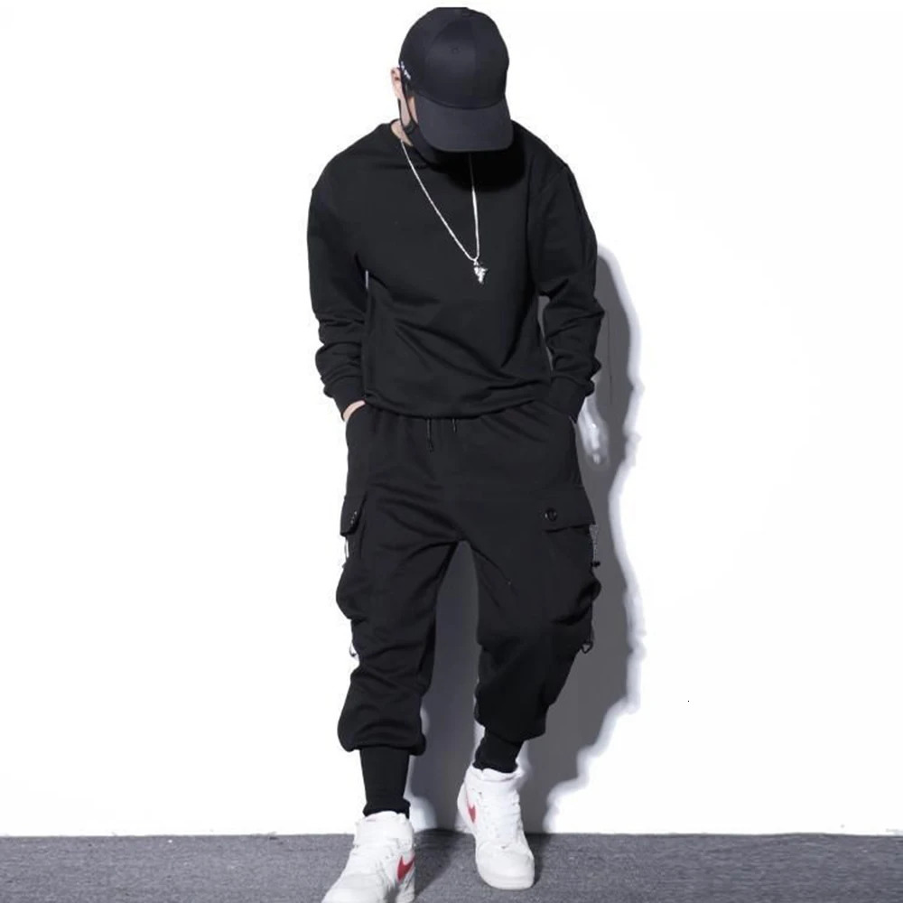 Loose Harem Pants Men Cargo Trousers Hip Hop Outdoor Casual Ankle Length Pant Fashion Streetwear Pocket Sweatpants 240105