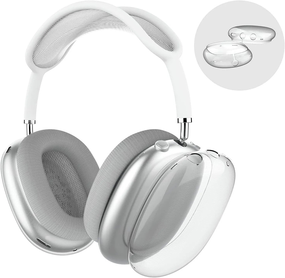 OEM Quality For Air Pro Max 2 Headphone with Protector Case Wireless Bluetooth Headset Head Mounted Earphone Headband Transparent TPU For Apple iPhone