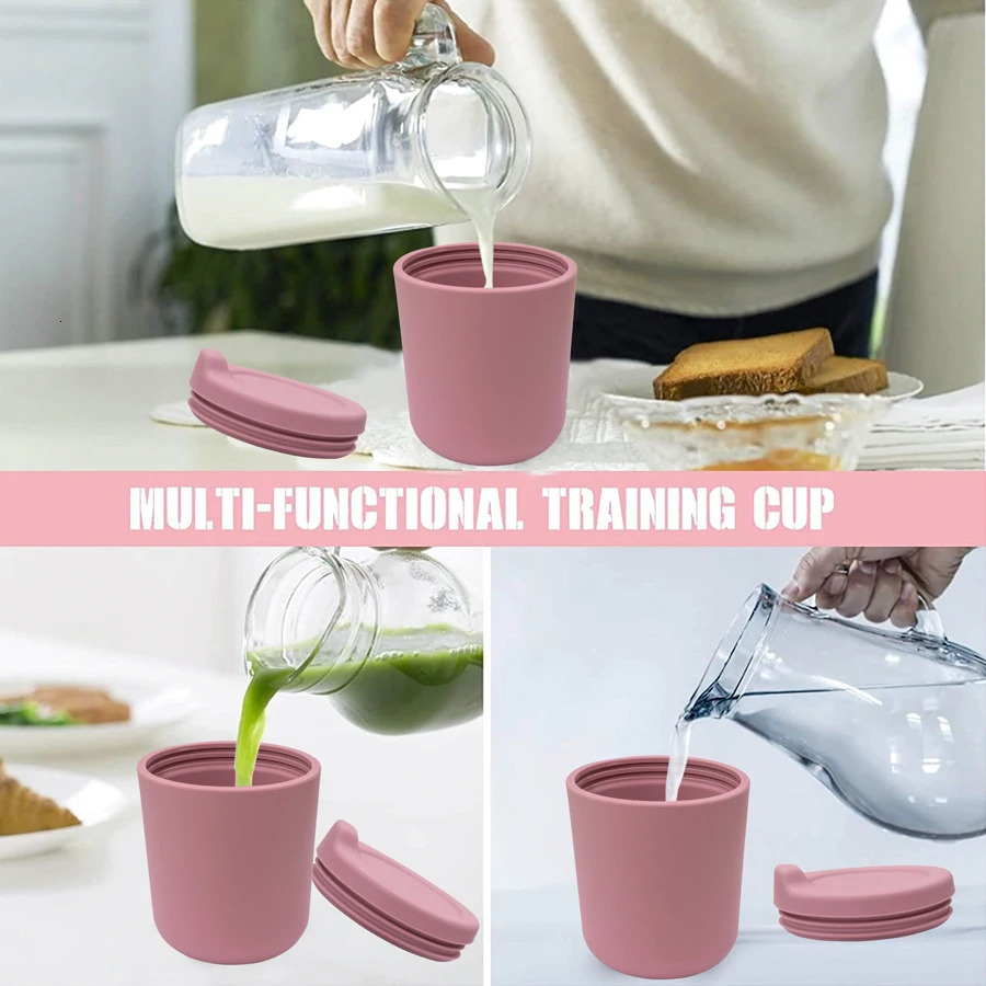 Arrival 1PCS Silicone Baby Drinking Cup Learn To Drink Water Leak-proof Cup born Water Bottles Baby Accessories 240104