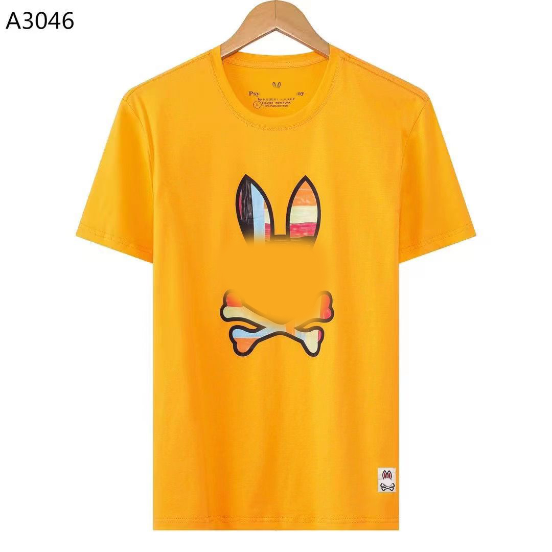 psychological bunny shirt Summer Mens POLO Shirt Rabbit Print Short Sleeve Couple Tee Cotton T-Shirt physcho bunny 09mfd 550